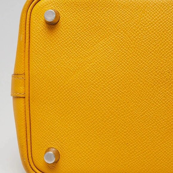 Hermes Jaune Ambre/Brique/White Epsom Leather Tressage De Cuir Picotin Bag - Picture 5 of 12